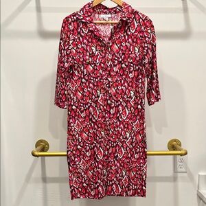 Jude Connally Vibrant Pink and Black Dress